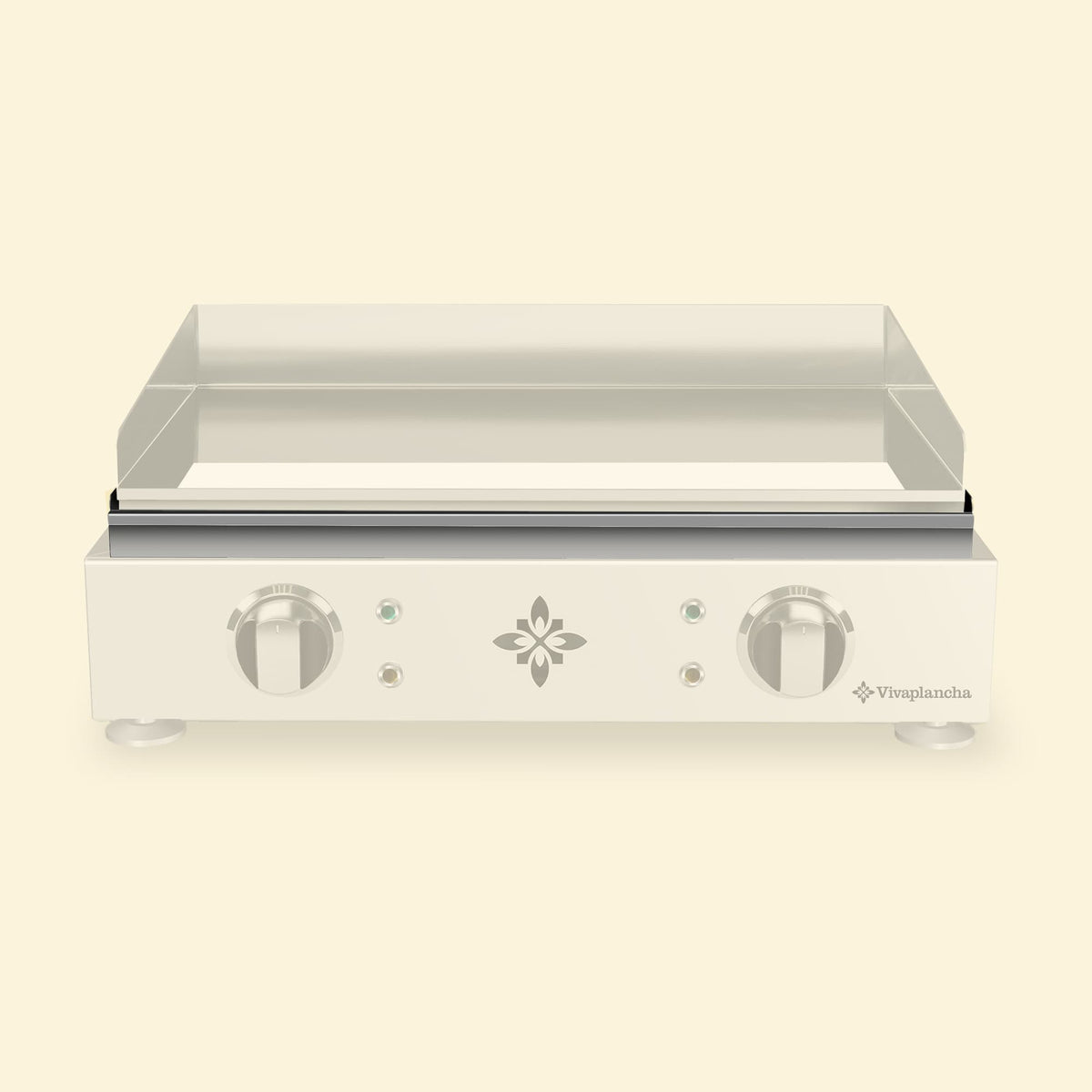 Mise en avant du bac récupérateur de graisse de la plancha vivaplancha, le reste de l’appareil étant volontairement estompé.