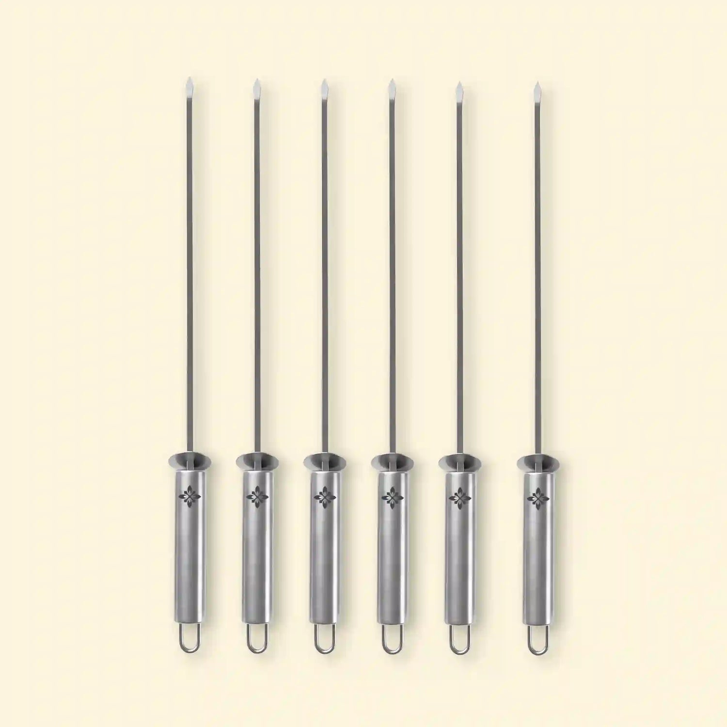 Set de 6 brochettes en inox Vivaplancha avec manches ergonomiques